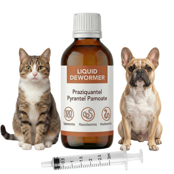 Mgz Liquid Dewormer For Cats And Dogs Praziquantel & Pyrantel Pamoate Targets 3.4 Fl Oz 625 Lbs