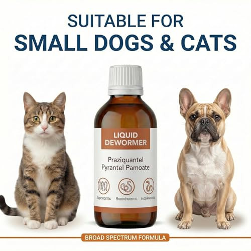 Mgz Liquid Dewormer For Cats And Dogs Praziquantel & Pyrantel Pamoate Targets 3.4 Fl Oz 625 Lbs