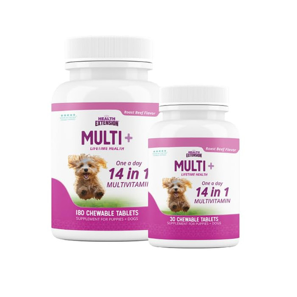 Health Extension Lifetime Multivitamin And Mineral Tablets For Dogs & Puppies Immune Digestion 180 Tablets