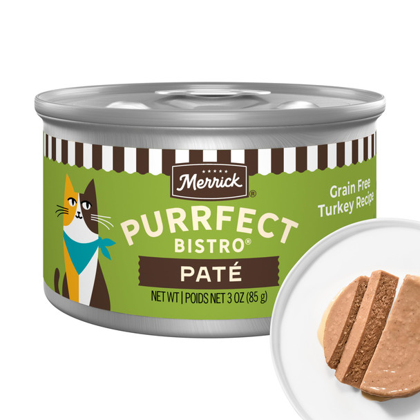 Merrick Purrfect Bistro Grain Premium Soft Canned Pate Adult Wet Cat 3 Oz Pack Of 24 - 4
