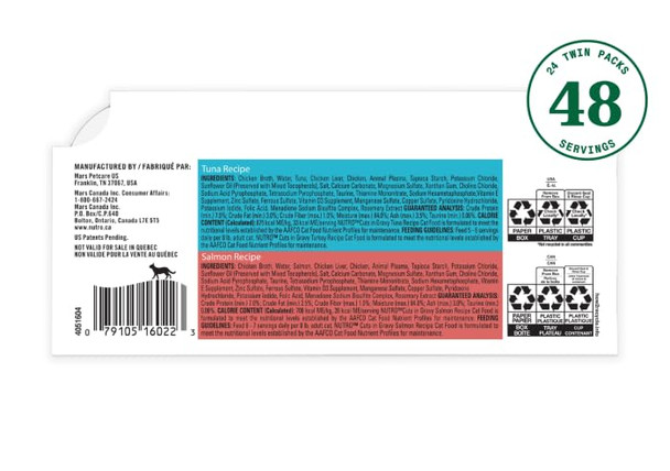 Nutro Wet Cat Food Pate Multipack: Salmon Recipe & Chicken Recipe 2.64 Oz 12 Count