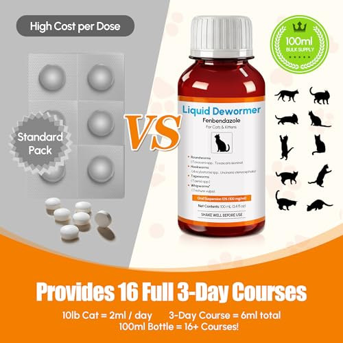 Morvequa Dewormer For Cats & Kittens Fenbendazole Liquid Broad Spectrum Suspension Easy 3Ml