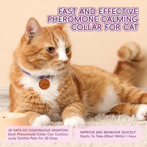 Hoozzch Calming Collar For Cats 4 Packs Adjustable Calming Cat Collar With 4 Pack 15 Inch