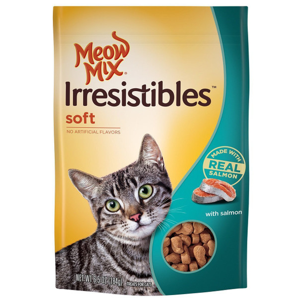 Meow Mix Irresistibles Soft Cat Treats With Real Salmon . (203095 6.5 Oz