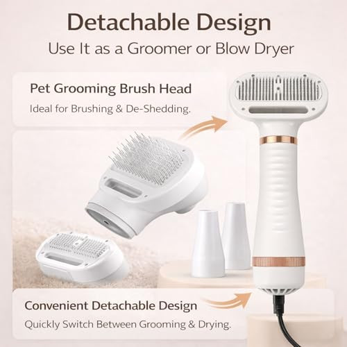 Lumutata AllInOne Steam Pet Grooming Brush For Dogs & Cats Soft Brushing