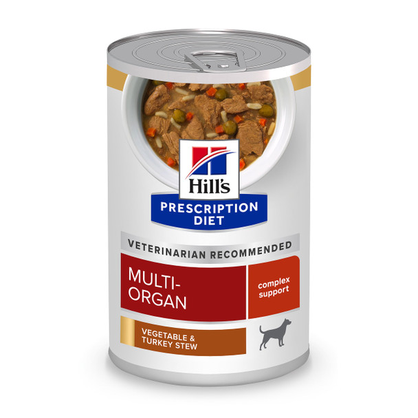 Hill's Prescription Diet MultiOrgan Support Turkey & Vegetable Stew Wet Dog Food 12 X 12.5 Oz