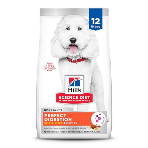 Hill's Science Diet Adult 7+ Perfect Digestion Small Bites Dry Dog Food Chicken Whole 12 Lb