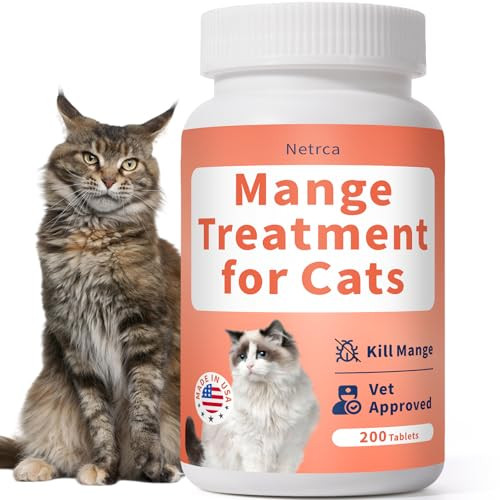 Netrca Mange Treatment Cats Hair Regrowth Skin Repair Treats Scratching Itch &