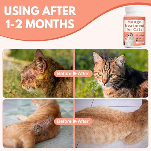 Netrca Mange Treatment Cats Hair Regrowth Skin Repair Treats Scratching Itch &