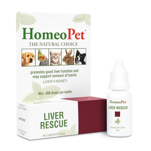 Homeopet Liver Rescue Safe And Natural LiverSupport Supplement For Cats Dogs And 15 Milliliters