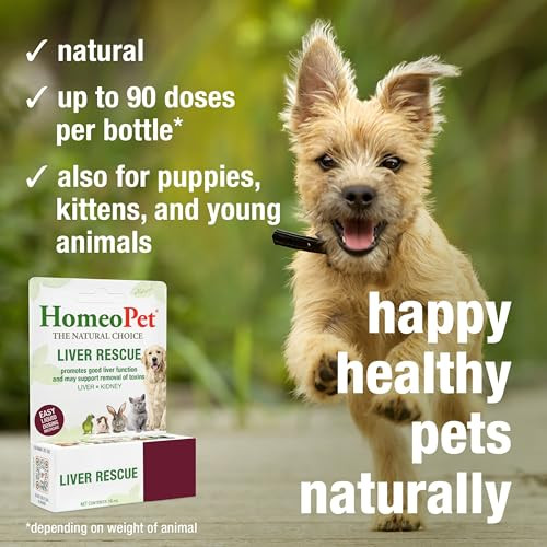 Homeopet Liver Rescue Safe And Natural LiverSupport Supplement For Cats Dogs And 15 Milliliters