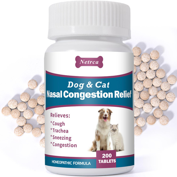 Netrca Dog And Cat Nasal Congestion Relief Helps Relieve Sneezing Trachea Runny 200 Ct