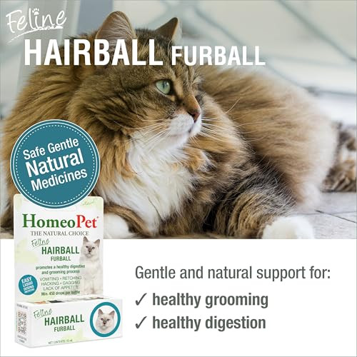 Homeopet Feline Hairball Furball Safe And Natural Furball Supplement For Cats Cat 15 Milliliters