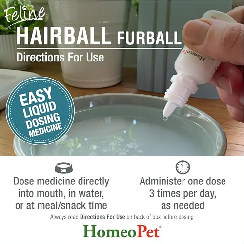 Homeopet Feline Hairball Furball Safe And Natural Furball Supplement For Cats Cat 15 Milliliters