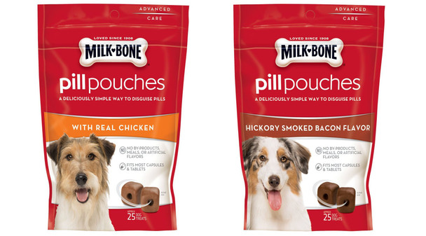 MilkBone Variety Pill Pouches With Real Chicken & Hickory Smoke Bacon Flavor 6 Oz