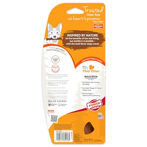 Nylabone Braided Bully Stick Safe Alternative Power Chew Toy For Dogs Durable 50 Lbs 1 Count