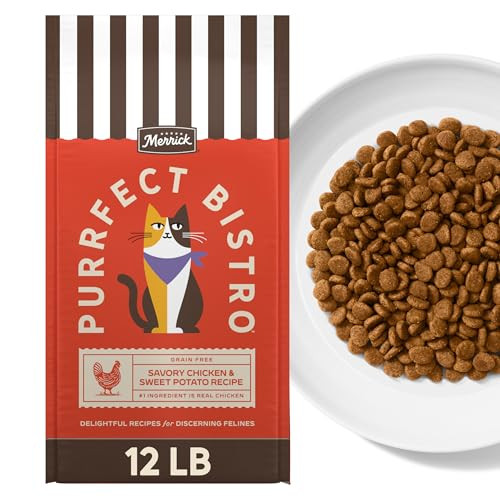 Merrick Purrfect Bistro Grain Chicken'and Sweet Potato Recipe Natural Dry Cat 12 Lb