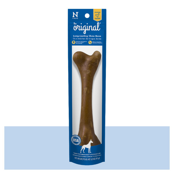 NBone NBone The Original Bagged Bone Treat For Dogs Large Chicken Flavor 3.2Ounce