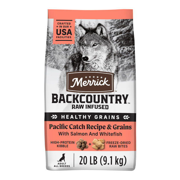 Merrick Backcountry Healthy Grains Premium Dog Food Kibble With Freeze Dried Raw 20.0 Lb