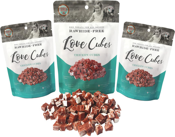 Rena's Recipe Love Cubes (4.2 oz) (pack of 3) Rawhide- cage- chicken cubes