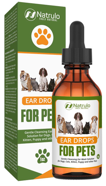 Natrulo Natural Ear Cleaner For Dogs Cats Kitten Puppy