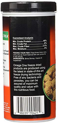 Omega One Freeze Dried Brine Shrimp (3 Pack 1.28 Oz 3 Pack