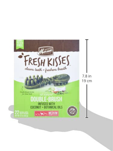 Merrick Fresh Kisses Natural Dental Chews Infused With Coconut And Botanical Oils 2550 Lbs 22 Ct