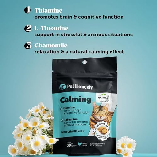 Pet Honesty Cat Hairball Support + Cat Calming Crunchy & Creamy Chews Essential