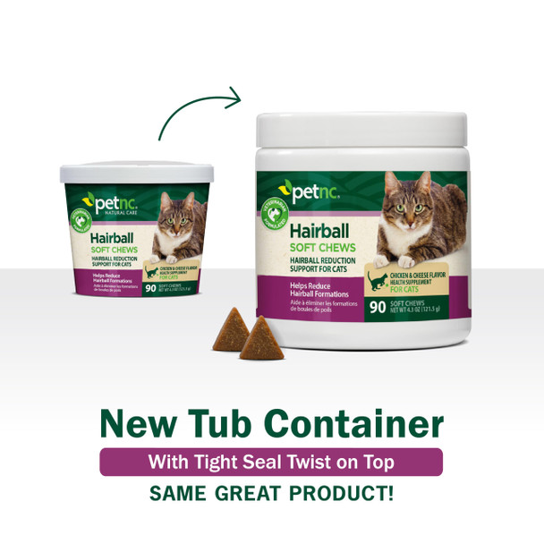 Petnc Natural Care Hairball Soft Chews For Cats Helps Reduce Cat Hairball Formation With 90 Count