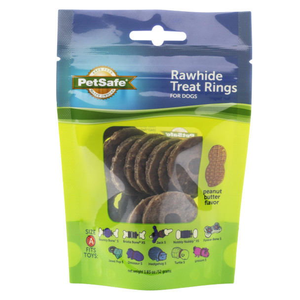 Petsafe Natural Rawhide Treat Ring Refills Size A Peanut Butter Flavor