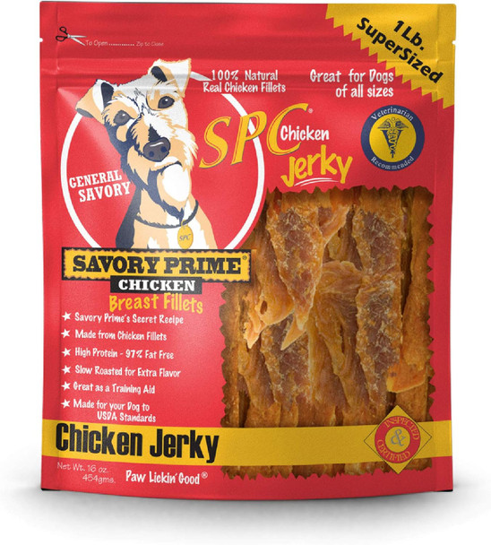 Savory Prime Chicken Jerky Treat, 16-Ounce, All Breed Sizes, Model: 30016