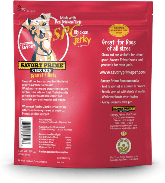 Savory Prime Chicken Jerky Treat, 16-Ounce, All Breed Sizes, Model: 30016