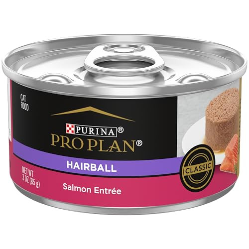 Purina Pro Plan Hairball Control Cat Food Wet Pate Hairball Control Salmon Entree (Pack 3 Oz Pack Of 24