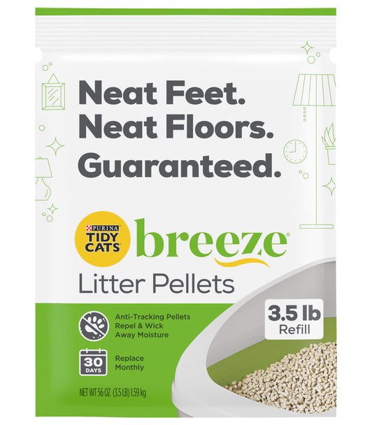 Purina Litter Tidy Cats Breeze Litter Pellets Refill Pouch Made For Multiple Cats 3.5 Lb Pack Of 2