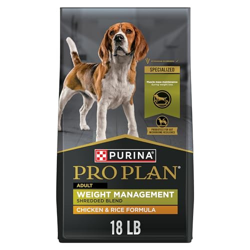 Purina Pro Plan Weight Management Dog Food Dry Shredded Blend Chicken And Rice Formula 18 Lb