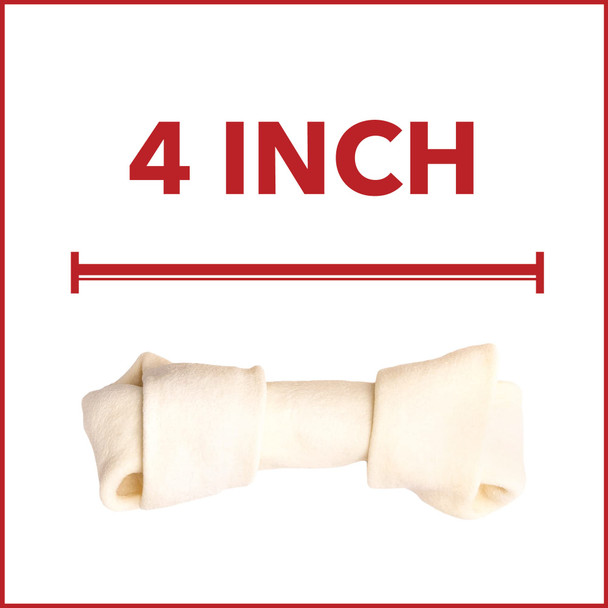 Pet Factory American Beefhide 45" Knotted Bones Dog Chew Treats Natural Flavor /1 22 Count