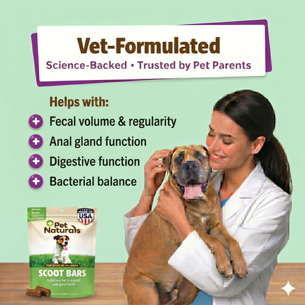 Pet Naturals Scoot Bars Fiber Supplement For Dogs Pumpkin And Tree Larch Extract 30 Count