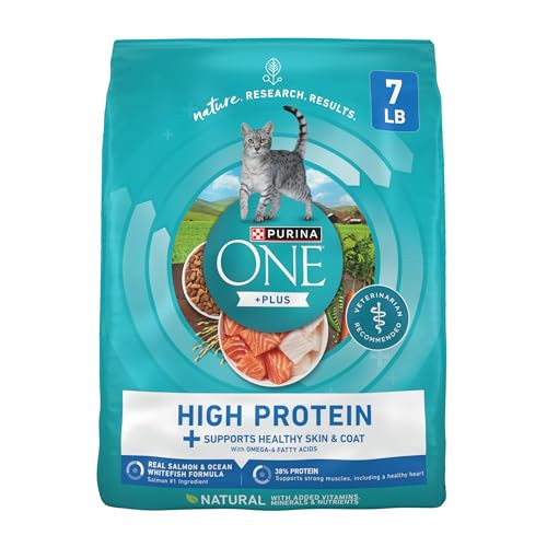 Purina One Plus High Protein Cat Food Dry Salmon And Ocean Whitefish Cat 7 Lb