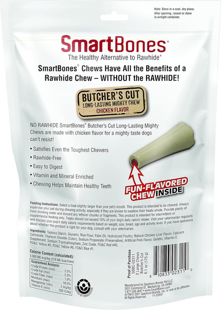 Smartbones Butcher'S Cut Long-Lasting Mighty Chew For Dogs, Large, 2 Pack