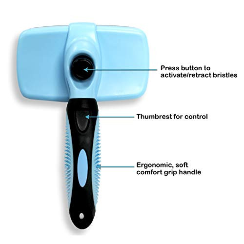 Pets First SelfCleaning Slicker Brush For Dogs And Cats Retractable Design For Quick