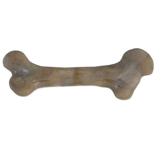 Pet Qwerks Dinosaur Barkbone Nylon Dog Bone For Aggressive Chewers Bacon Flavor 6.5"