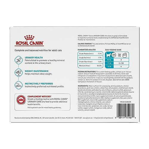 Royal Canin Feline Care Nutrition Urinary Care Adult Thin Slices In Gravy Cat 3 Oz Pack Of 12