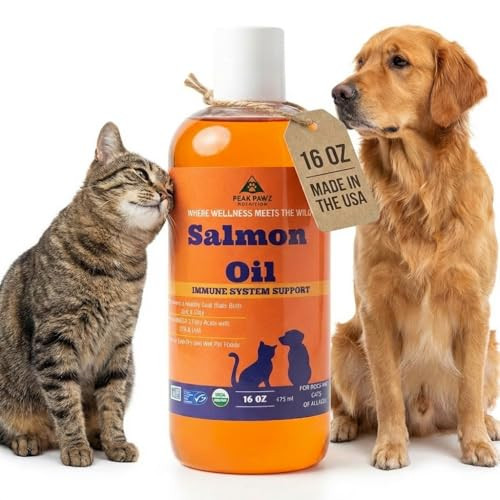 Peak Pawz Wild Alaskan Salmon Oil For Dogs And Cats All Natural Omega3 16 Oz