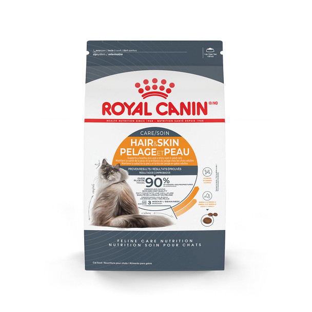 Royal Canin Feline Care Nutrition Hair & Skin Care Adult Dry Cat Food 3 Lb