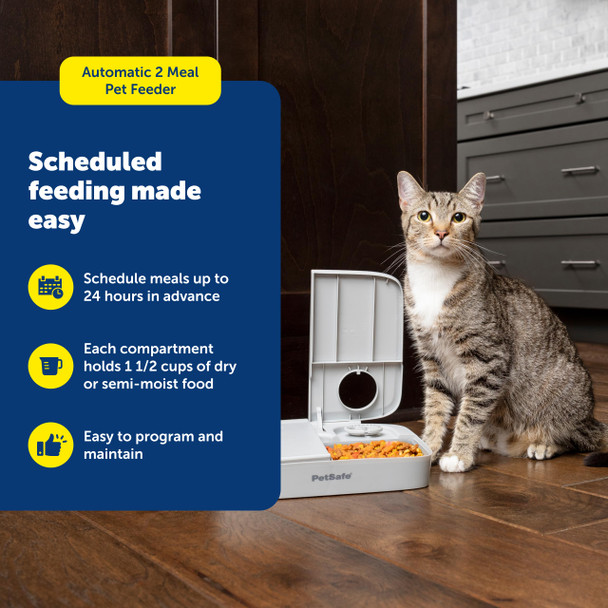 Petsafe Analog 2 Meal Programmable Pet Feeder Automatic Dog And Cat Feeder 16 Ounce