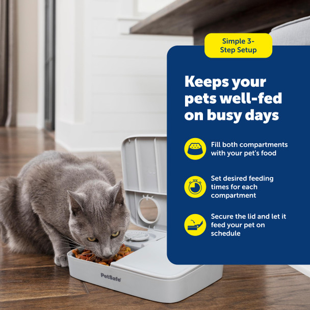 Petsafe Analog 2 Meal Programmable Pet Feeder Automatic Dog And Cat Feeder 16 Ounce