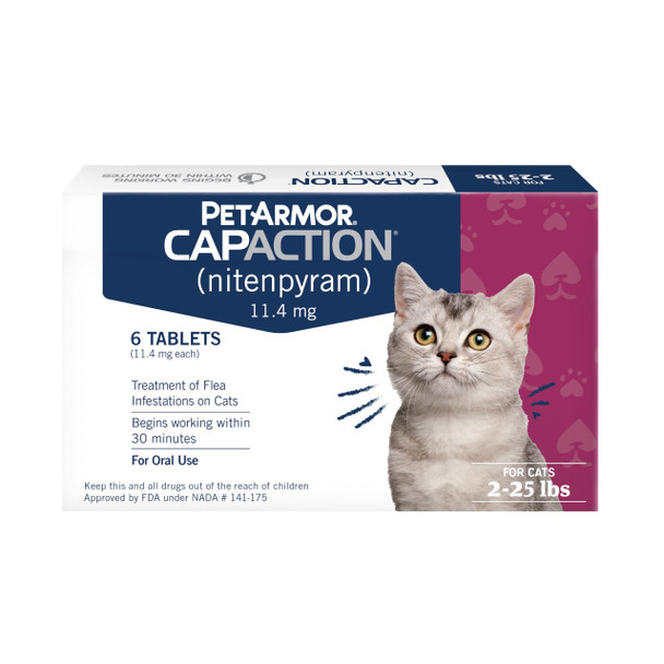Petarmor Capaction (Nitenpyram) Oral Flea Treatment For Cats Cat Flea Treatment Pill 225 Lbs