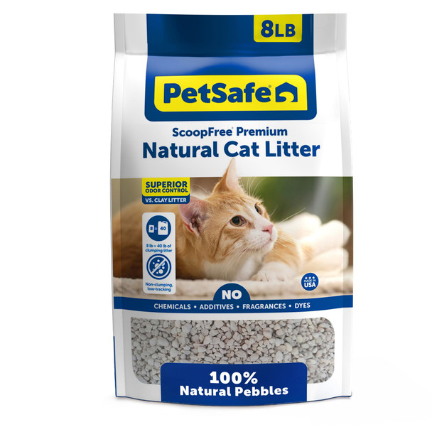 Petsafe Scoopfree Premium Natural Cat Litter 100% Natural NonClumping Cat Litter 30+ 8 Lb