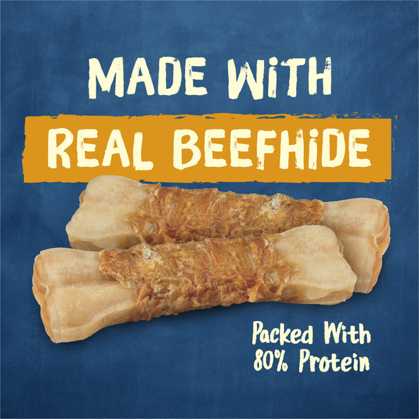 Purina Busy Bone Jerky Wraps Grain Small/Medium Breed Beefhide And Chicken Jerky 4 Ct Pack Of 5