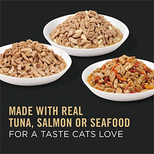 Purina Pro Plan High Protein Cat Food Complete Essentials Wet Cat Food Seafood Favorites 3 Ounce Variety Pack